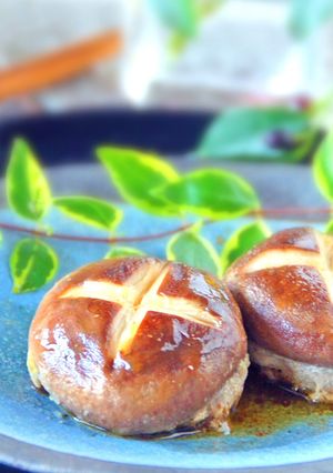 おもてなし✿肉厚椎茸の肉詰めふっくら焼き-レシピのメイン写真