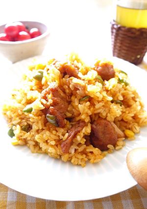 唐揚げIN♪カレー炒飯♡-レシピのメイン写真