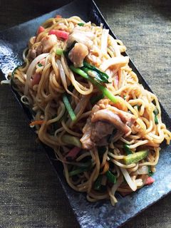 濃く旨!鶏ニラもやしの!焼きそば-レシピのメイン写真