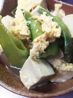 絹さやと高野豆腐の卵とじ-レシピのメイン写真