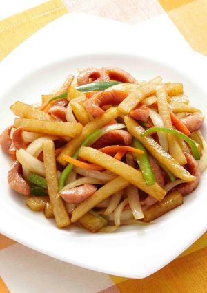 じゃがいもとウィンナーのカレー炒め-レシピのメイン写真