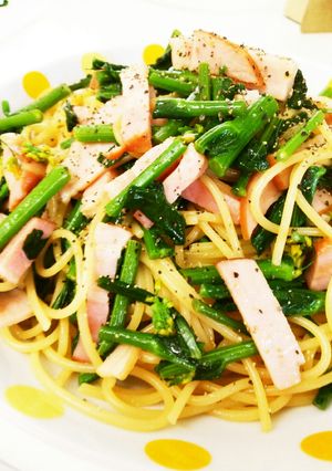 のらぼうとベーコンの和風パスタ-レシピのメイン写真