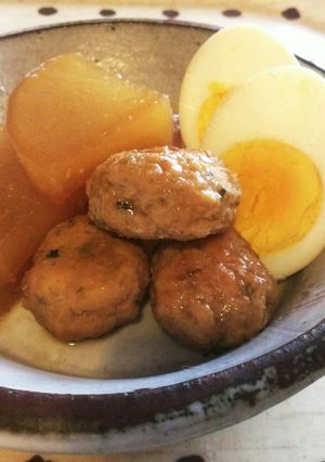 《作りおき利用》大根とつくね卵の親子煮-レシピのメイン写真