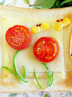 簡単朝食♡子供も笑顔*お花畑トースト*-レシピのメイン写真
