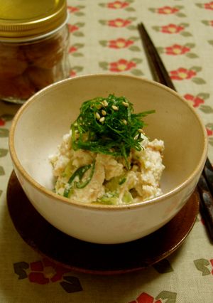 ささ身とキュウリの白和え*梅風味-レシピのメイン写真
