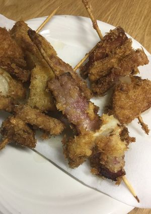 ハムステーキと玉ねぎの串揚げ-レシピのメイン写真