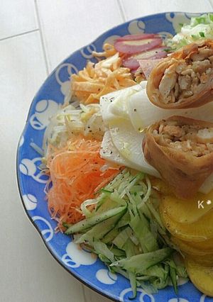 ♡まるで冷やし中華サラダ♡春巻きon♪-レシピのメイン写真