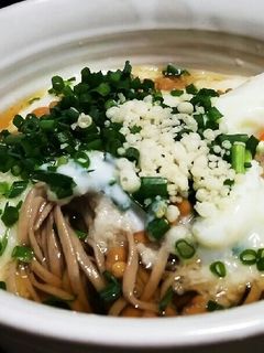 とろろ*納豆*半熟卵*ねばねば蕎麦♪-レシピのメイン写真