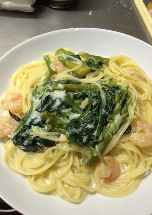 具沢山のエビクリームパスタ-レシピのメイン写真