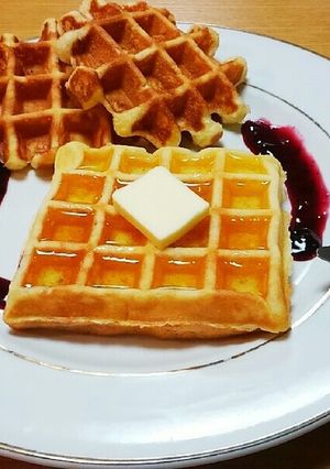 簡単ふわもちワッフル　HM& ヨーグルト-レシピのメイン写真