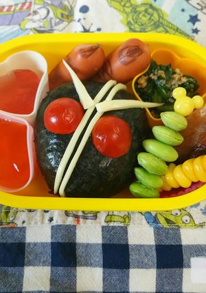 仮面ライダーダブル黒★キャラ弁-レシピのメイン写真