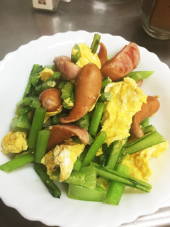 カブの茎と玉子の炒め物-レシピのメイン写真