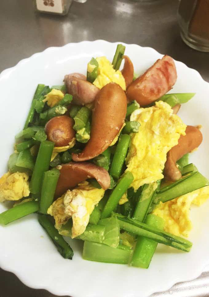 カブの茎と玉子の炒め物-レシピのメイン写真