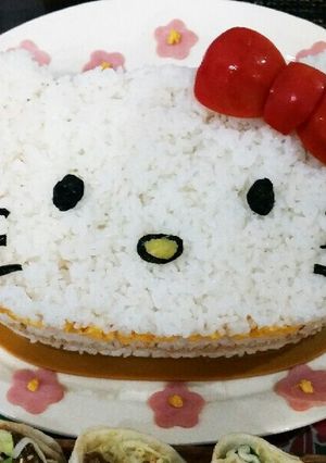 立体リボンのキティちゃんそぼろずし-レシピのメイン写真