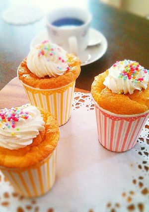 ふんわりしっとり♡紙コップシフォンケーキ-レシピのメイン写真