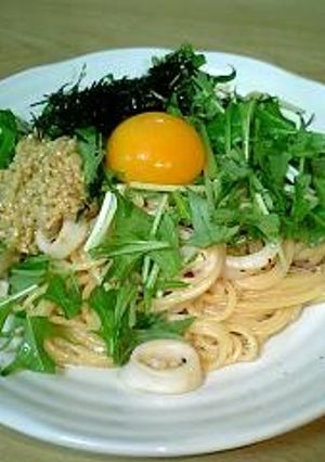 ウニ納豆クリームスパゲティ-レシピのメイン写真