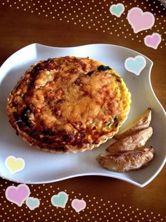 鮭とほうれん草のキッシュとベイクドポテト-レシピのメイン写真