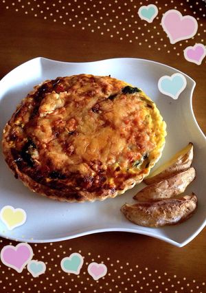 鮭とほうれん草のキッシュとベイクドポテト-レシピのメイン写真