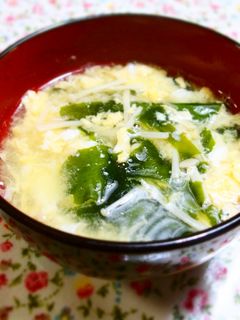 えのきとわかめの卵入り味噌汁♪-レシピのメイン写真
