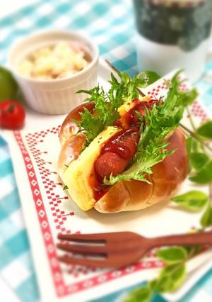 朝食✿ロールパンウィンナーサンドウィッチ-レシピのメイン写真