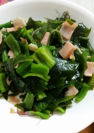 わかめとハムの簡単炒め物-レシピのメイン写真