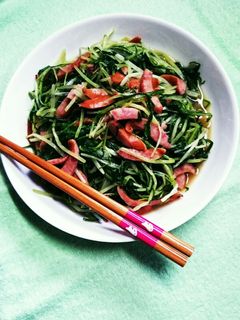水菜と粗挽きソーセージの簡単炒め-レシピのメイン写真