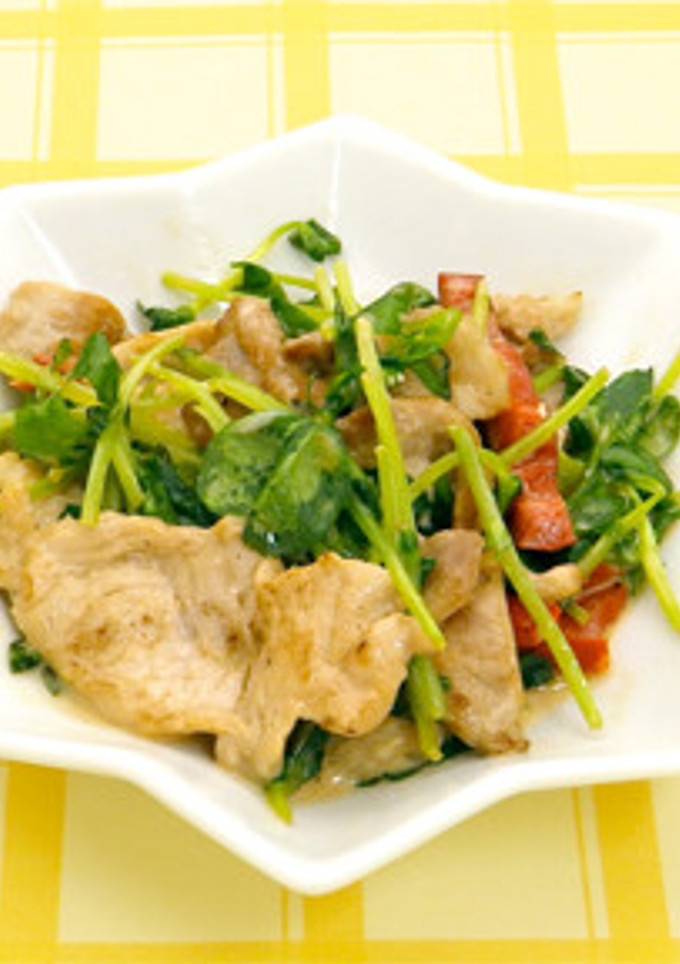 ☆豚肉と豆苗のオイマヨ炒め☆-レシピのメイン写真