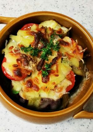 簡単!しらすとナスのバジルチーズ焼き。-レシピのメイン写真