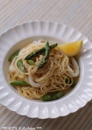 いか明太子とアスパラ☆レモンバターパスタ-レシピのメイン写真