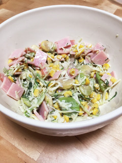 超簡単!水菜とそら豆のマヨサラダ☆-レシピのメイン写真