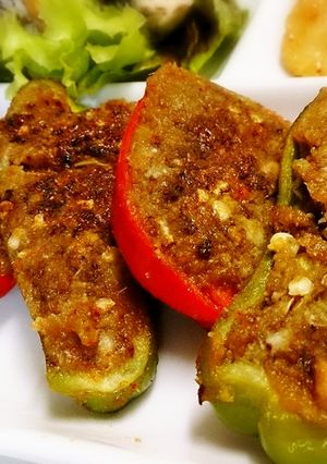 無塩料理☆ピーマンの肉詰め風♪マクロビ-レシピのメイン写真