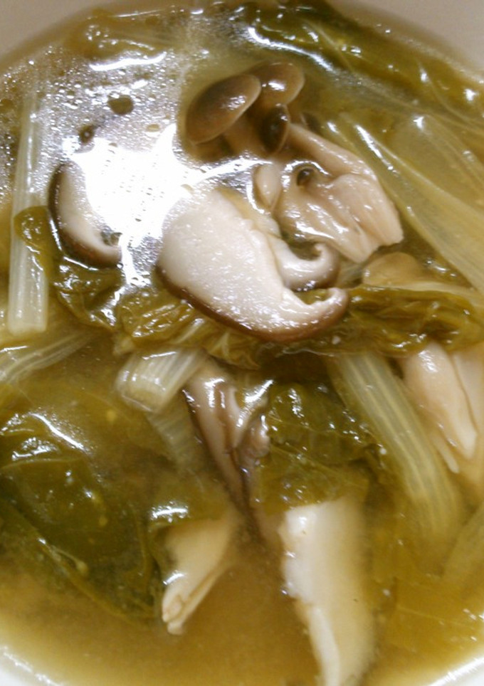 山東菜　しめじ　椎茸の 簡単中華スープ♪-レシピのメイン写真