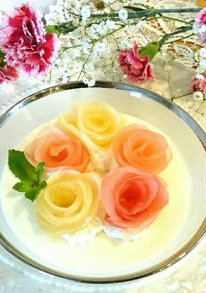 花束ヨーグルトアート☆ヨーグルトムース☆-レシピのメイン写真