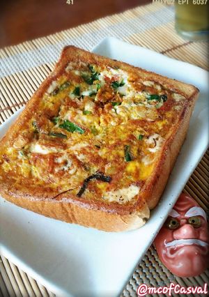 中華風？！ニラ玉マヨトースト-レシピのメイン写真