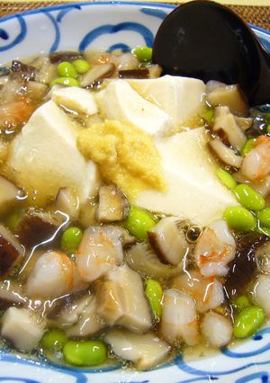 豆腐の冷あんかけ（丸新本家・湯浅醤油）-レシピのメイン写真
