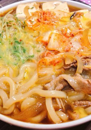 おひとり様☆キムチうどんすき-レシピのメイン写真