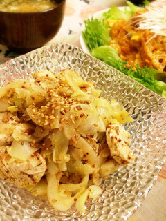 ごま油で♡鶏肉キャベツの醤油マスタード♡-レシピのメイン写真