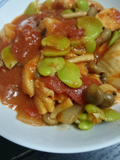 ☆やわらか鶏胸肉とそら豆のトマト煮☆-レシピのメイン写真