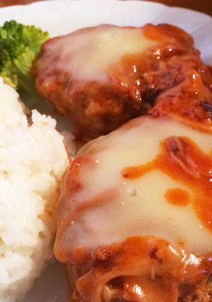 ケチャップ煮込みのハンバーグ-レシピのメイン写真