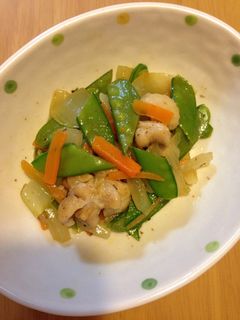絹さやと鶏もも肉の炒め物☆-レシピのメイン写真