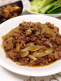 牛肉の甘辛炒め〜野菜で巻いて〜-レシピのメイン写真