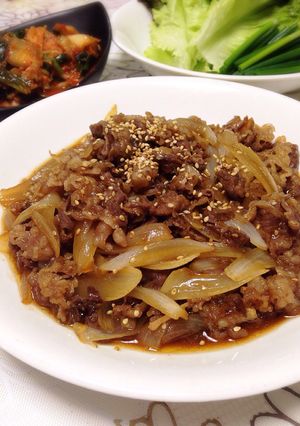 牛肉の甘辛炒め〜野菜で巻いて〜-レシピのメイン写真