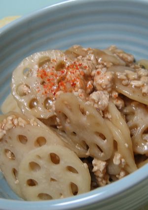 れんこんととりひき肉の炒め煮-レシピのメイン写真