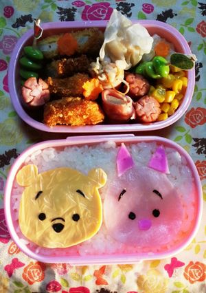 キャラ弁♡プーさん＆ピグレット♡ツムツム-レシピのメイン写真