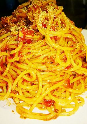 チキントマト残りソースでトマトパスタ♡-レシピのメイン写真