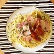 ドライバジルとベーコンのパスタ