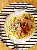 ドライバジルとベーコンのパスタ