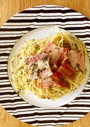 ドライバジルとベーコンのパスタ-レシピのメイン写真