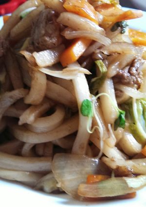 牛脂で簡単！ウスターソースの焼きうどん-レシピのメイン写真