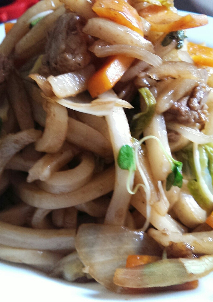 牛脂で簡単！ウスターソースの焼きうどん-レシピのメイン写真